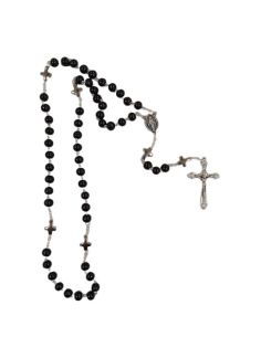 Rosario madera pater cruces metal milagrosa