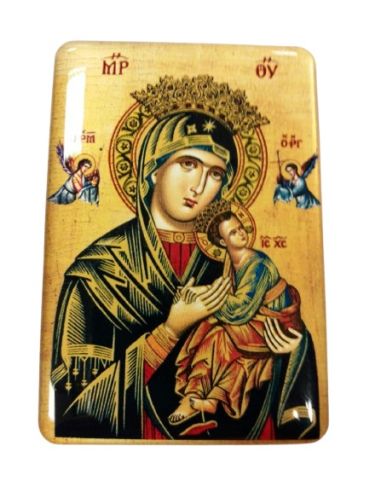 Iman resina 55x80mm perpetuo socorro negro