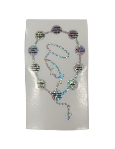 Adhesivo oracion padre nuestro virgen efec.metal