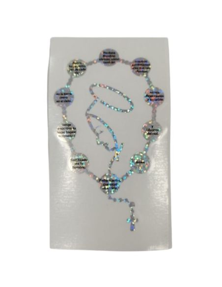 Adhesivo oracion padre nuestro virgen efec.metal