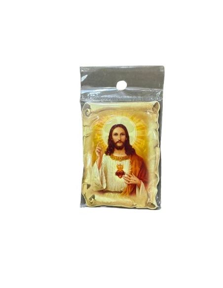 Iman madera 7,5x5,5 sagrado corazon de jesus