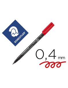 Rotulador Rojo  Staedtler Lumocolor Retroproyeccion Punta De Fibra Permanente 313-2 Punta Super Fina Redonda 0.4 Mm