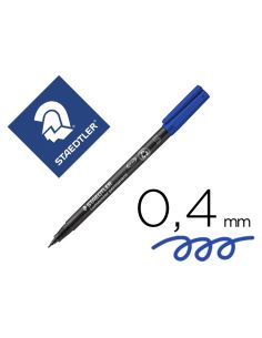 Rotulador Azul Staedtler Lumocolor Retroproyeccion Punta De Fibra Permanente 313-3 Punta Super Fina Redonda 0.4 Mm