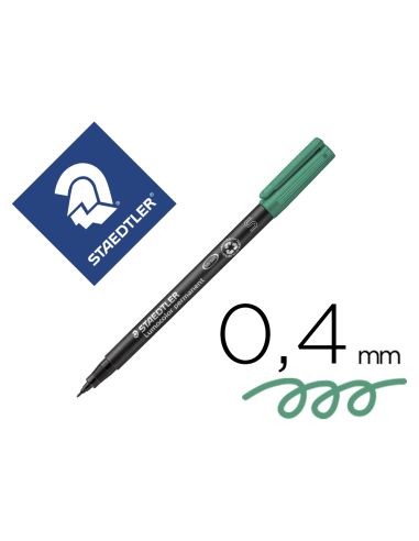 Rotulador Verde Staedtler Lumocolor Retroproyeccion Punta De Fibra Permanente 313-5 Punta Super Fina Redonda 0.4 Mm