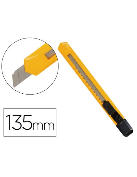 Cuter Q-Connect Plastico Estrecho Cuchilla 9 Mm Xd-04 Con Clip Blister 1 Unidad