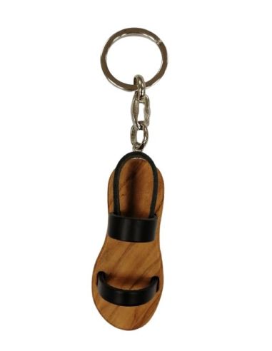Llavero Sandalia Olivo Piel 70Mm