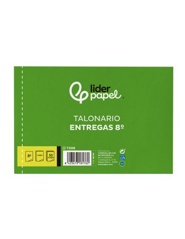 Talonario Liderpapel Entregas 8º Original Y Copia T228 Apaisado