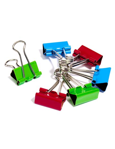 Pinza Metalica Q-Connect Reversible 19 Mm Caja De 6 Unidades Colores Surtidos