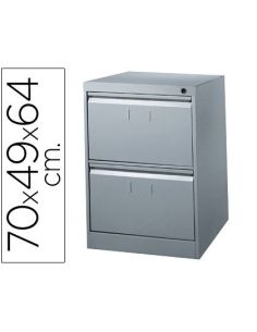 Fichero Cajones De Suelo Metalico De 2 Cajones 70Cm Alto,64Cm Prof,49Cm Anchocolor Gris N.75