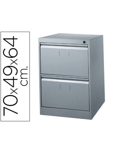 Fichero Cajones De Suelo Metalico De 2 Cajones 70Cm Alto,64Cm Prof,49Cm Anchocolor Gris N.75