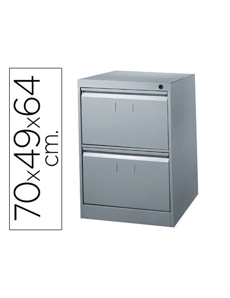 Fichero Cajones De Suelo Metalico De 2 Cajones 70Cm Alto,64Cm Prof,49Cm Anchocolor Gris N.75
