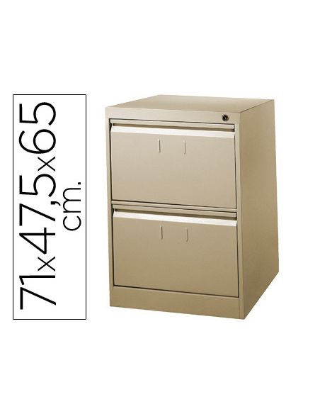 Fichero Cajones De Suelo Metalico De 2 Cajones 71Cm Alto,65Cm Prof,47,5 Anchocolor Beige N.34