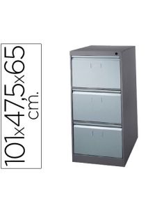 Fichero Cajones De Suelo Metalico De 3 Cajones 101 Alto,65 Prof. 47,5 Ancho Color Gris N.1375