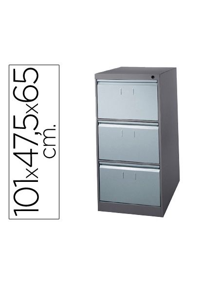 Fichero Cajones De Suelo Metalico De 3 Cajones 101 Alto,65 Prof. 47,5 Ancho Color Gris N.1375