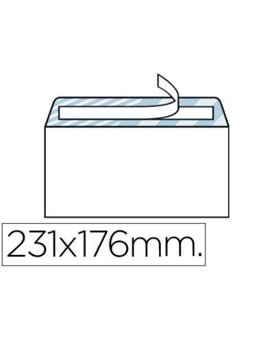 Sobre Liderpapel N.12 Blanco Cuarto 176X231 Mm Tira De Silicona Caja De 500 Unidades