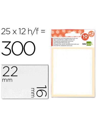 Etiquetas Liderpapel Sobre De 10 H. + 2 H. Obsequio 16X22 Mm -25 Unidades Por Hoja