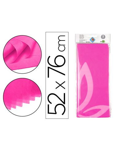 Papel Seda Liderpapel 52X76Cm 18G/M2 Bolsa De 5 Hojas Rosa Fuerte