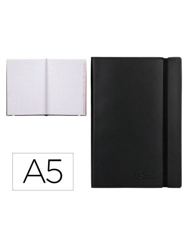 Libreta Indice Liderpapel Similpiel A5 120 Hojas 70Gr Color Negro