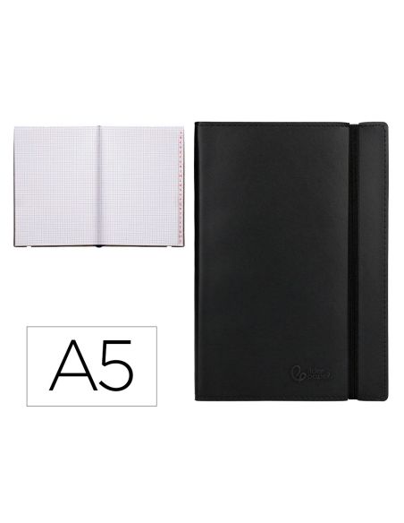 Libreta Indice Liderpapel Similpiel A5 120 Hojas 70Gr Color Negro