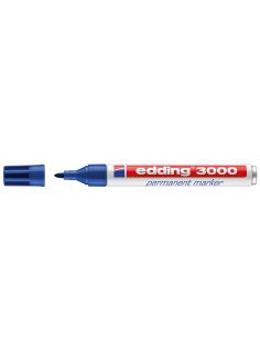 Rotulador Edding Marcador Permanente 3000 Azul Punta Redonda 1,5-3 Mm Recargable 2