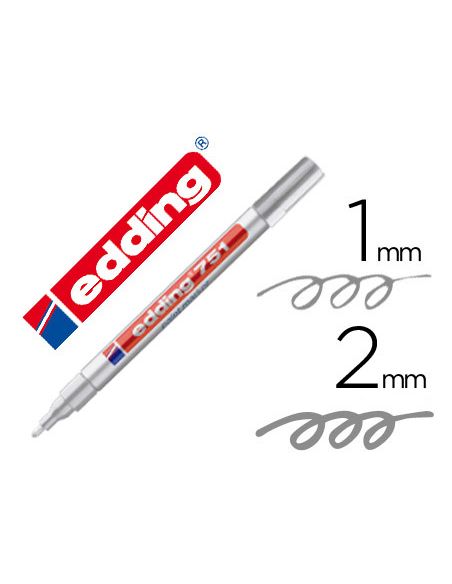 Rotulador Plata Edding Punta Fibra 751 Punta Redonda 1-2 Mm