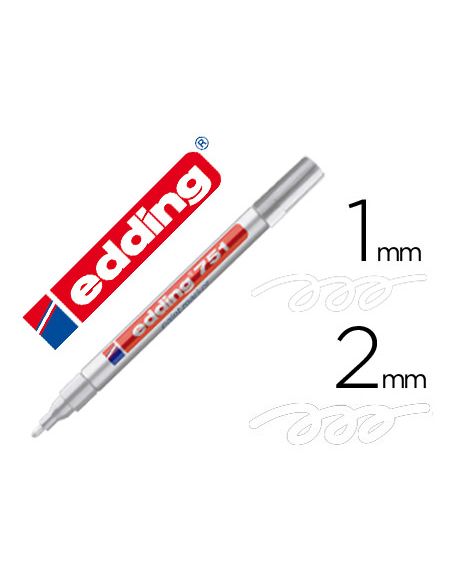Rotulador Blanco Edding Punta Fibra 751 Punta Redonda 1-2 Mm