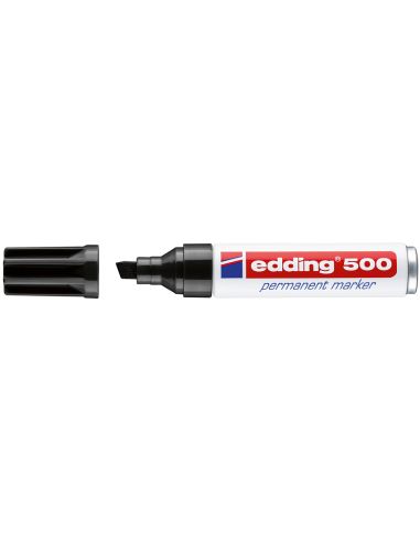 Rotulador Negro Edding Marcador Permanente 500 Punta Biselada 7 Mm Recargable