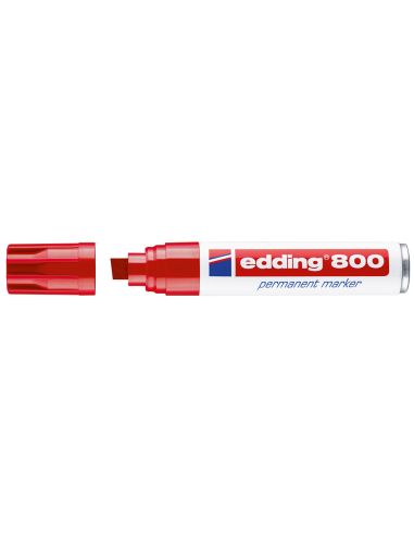 Rotulador Edding Marcador Permanente 800 Rojo Punta Biselada 12 Mm Recargable