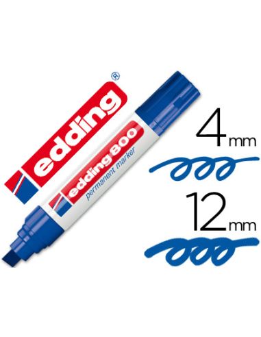 Rotulador Edding Marcador Permanente 800 Azul Punta Biselada 12 Mm