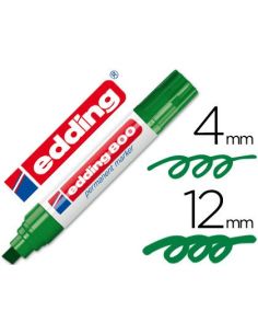 Rotulador Edding Marcador Permanente 800 Verde Punta Biselada 12 Mm Recargable