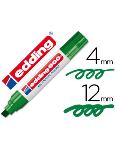 Rotulador Edding Marcador Permanente 800 Verde Punta Biselada 12 Mm Recargable