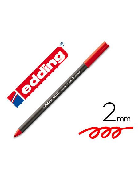 Rotulador Rojo  Edding Punta Fibra 1300 Punta Redonda 2 Mm