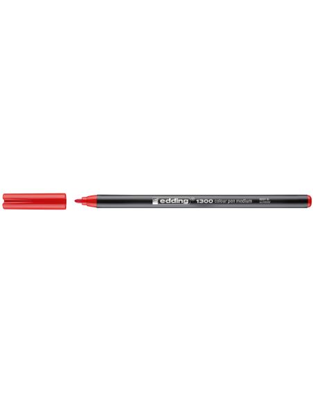 Rotulador Rojo  Edding Punta Fibra 1300 Punta Redonda 2 Mm