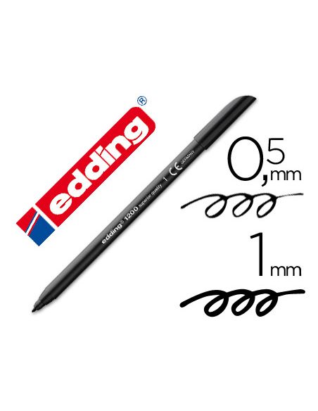 Rotulador Negro Edding Punta Fibra 1200 N.1 Punta Redonda 0.5 Mm