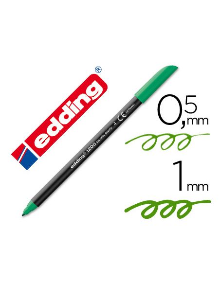 Rotulador Verde Edding Punta Fibra 1200 N.4 Punta Redonda 0.5 Mm