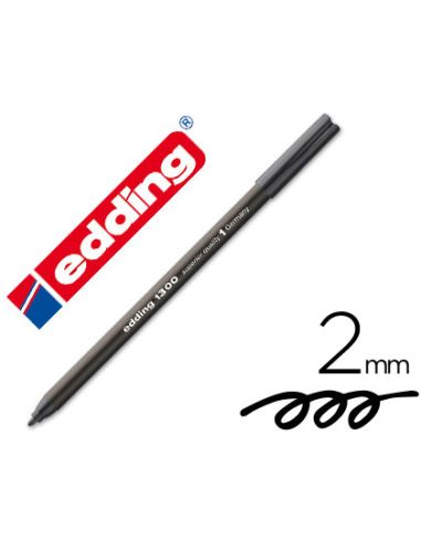 Rotulador Negro Edding Punta Fibra 1300 Punta Redonda 2 Mm