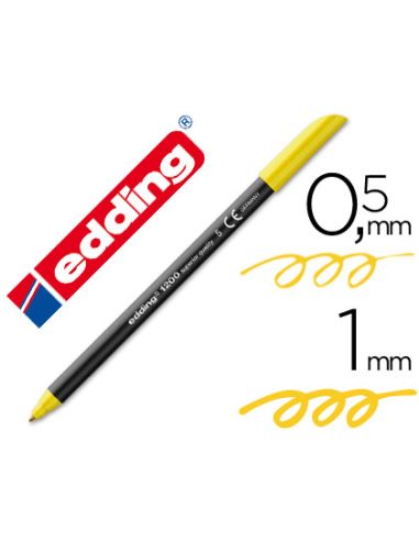 Rotulador Amarillo Edding Punta Fibra 1200  N.5 Punta Redonda 0.5 Mm