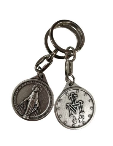 Llavero Metal Redondo Doble Cara Milagrosa 32Mm