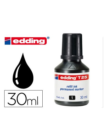 Tinta Rotulador Edding T-25 Negro Bote 30 Ml