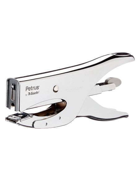 Grapadora Petrus De Tenaza 222 Metalica Cromada Capacidad De Grapado 40 Hojas Usa Grapas 22/6-8 Y 24/6-8