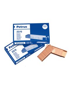 Grapas Petrus Nº 22/6 Cobreadas Caja De 1000 Unidades 2