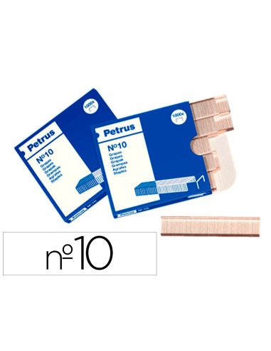 Grapas Petrus N 10 Galvanizada Caja De 1000 Unidades