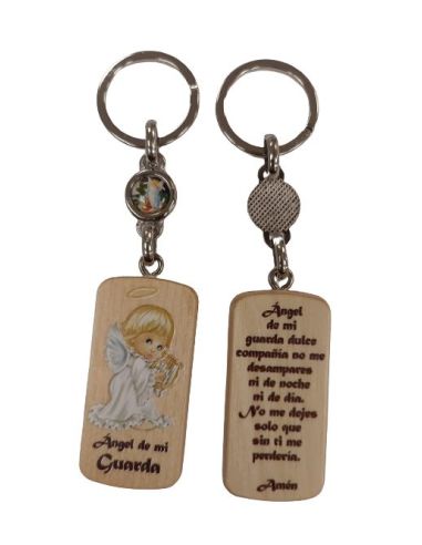 Llavero Olivo Angel Guarda 25X51Mm C/Oracion