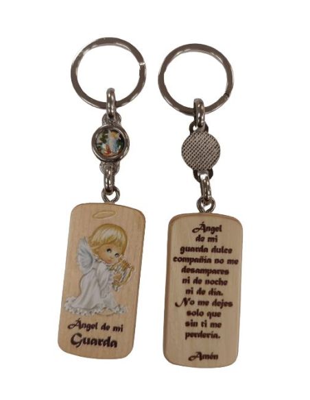 Llavero Olivo Angel Guarda 25X51Mm C/Oracion