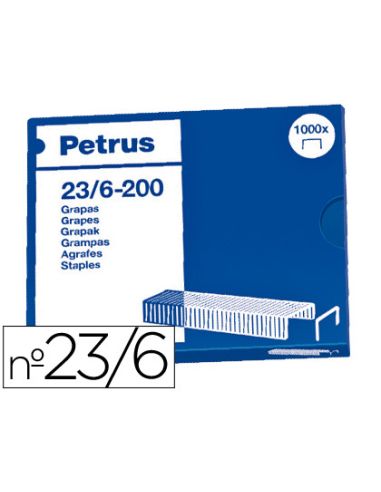 Grapas Petrus Nº 23/6 Caja De 1000 Unidades