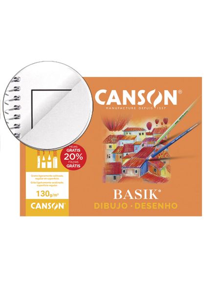 Papel Dibujo Basik 240X320 Din A4 + 130 Gr Con Recuadro Minipack De 10 Hojas
