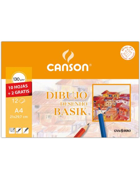 Papel Dibujo Basik 240X320 Din A4 + 130 Gr Con Recuadro Minipack De 10 Hojas