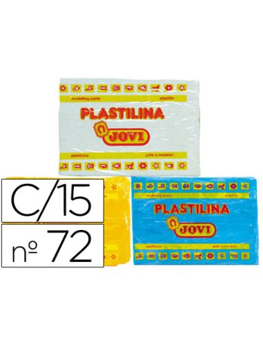 Plastilina Jovi 72 Tamaño Grande 350 gr Caja De 15 Unidades Colores Surtidos