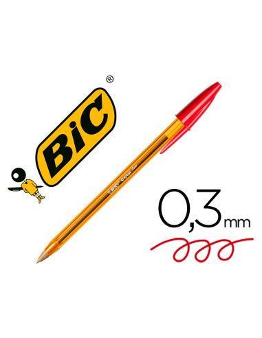 Boligrafo Rojo Bic Cristal Punta Fina