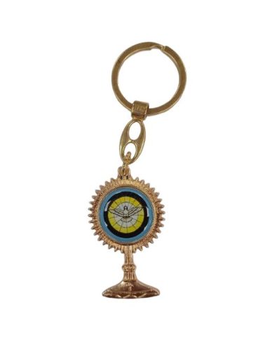Llavero Custodia Metal Dorado Espiritu Santo